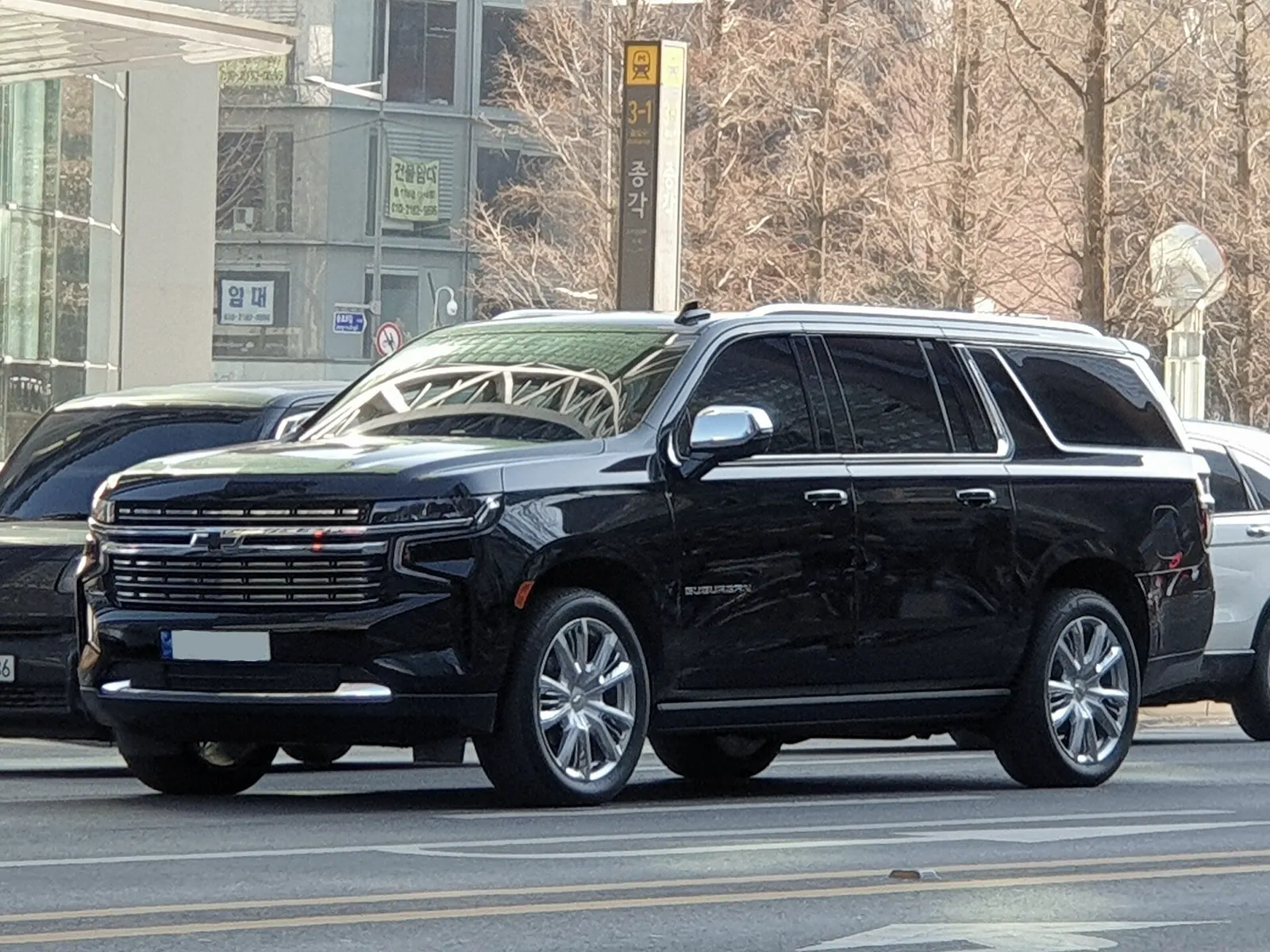 Black Chevrolet Suburban, our flagship SUV